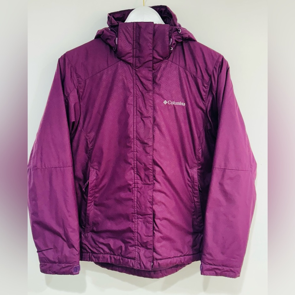 Columbia Omni-Heat Insulated Hooded Winter Jacket Women’s X-Small Plum Color